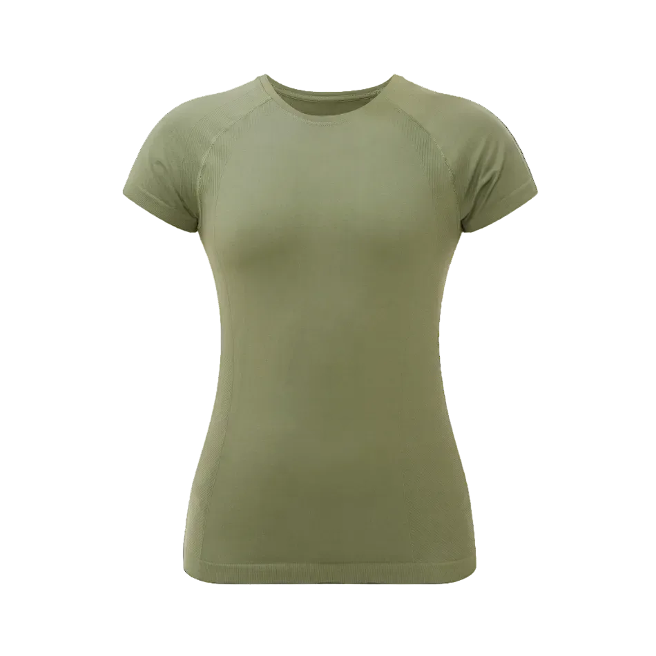 Athlete Seamless Workout T-Shirt in Bracken Green, front view