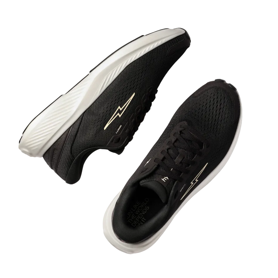 Hylo Unisex Impact 2 Running Shoes in Black/Undyed, top view