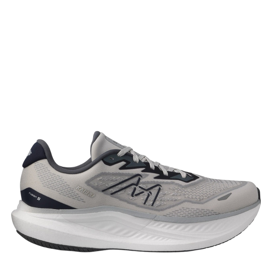 Up & Running Karhu Fusion 5.0 running shoes in Antarctica and Turbulence grey with breathable IdealKnit mesh upper