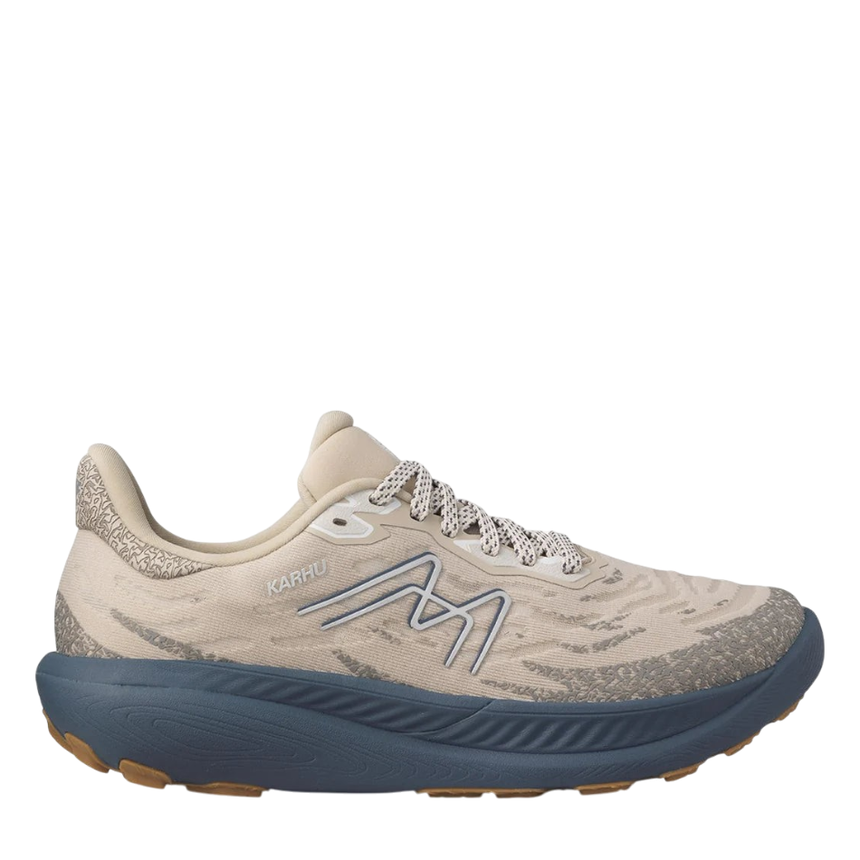 Up & Running Karhu Ikoni ATR WR running shoes in silver lining and steeple grey with IdealKnit mesh and AeroFoam sole.