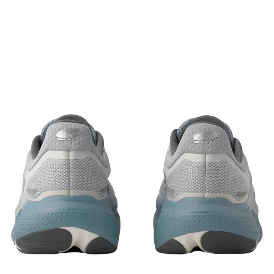 Up & Running Karhu Mestari Run 2.0 running shoes in pearl blue and windward blue, rear view showing cushioned midsole.