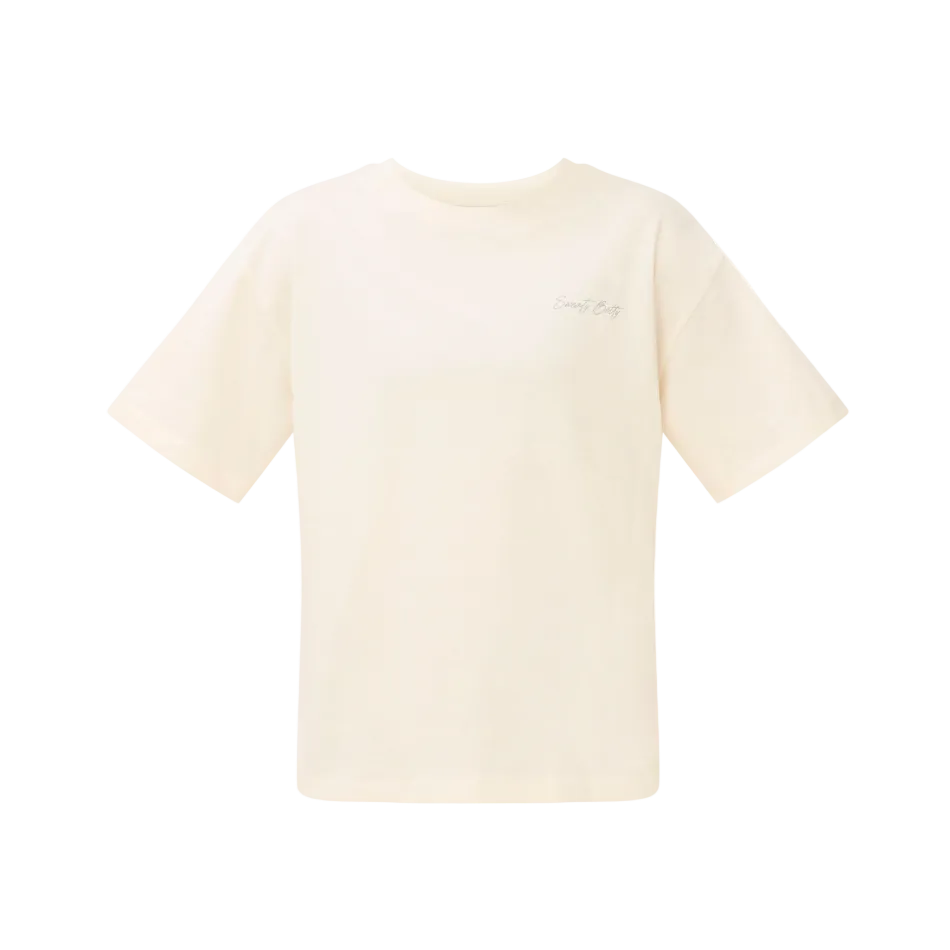 Mindful Moves Graphic T-Shirt in Dove White/Faded Blue/Graphic Script, front view