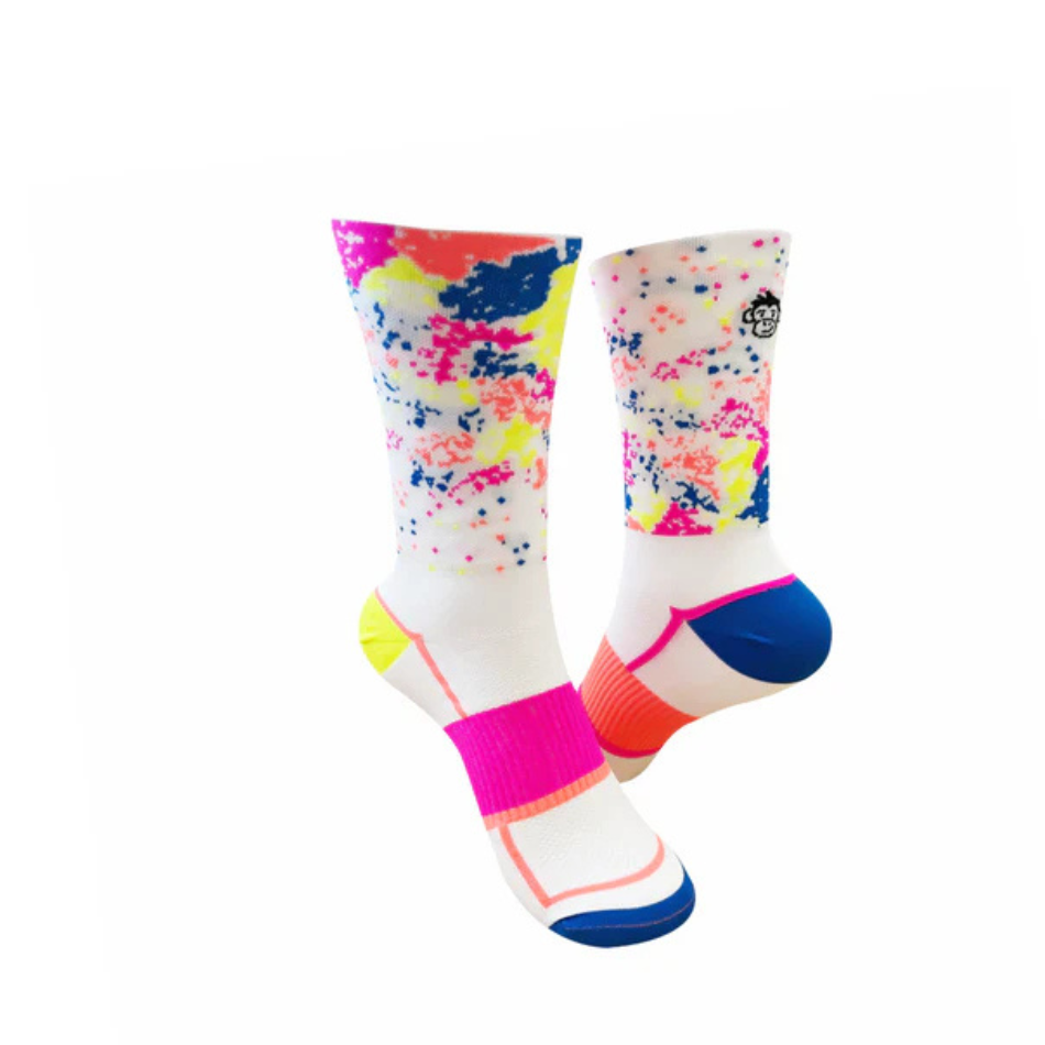 Monkey Sox Classic Mist Sports Socks in White Multi