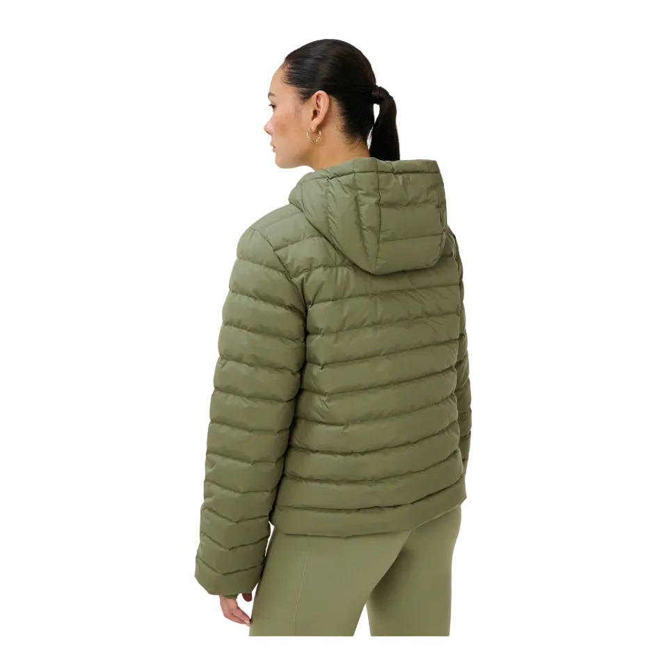 Nimbus Lightweight Short Puffer in Bracken Green, model back view