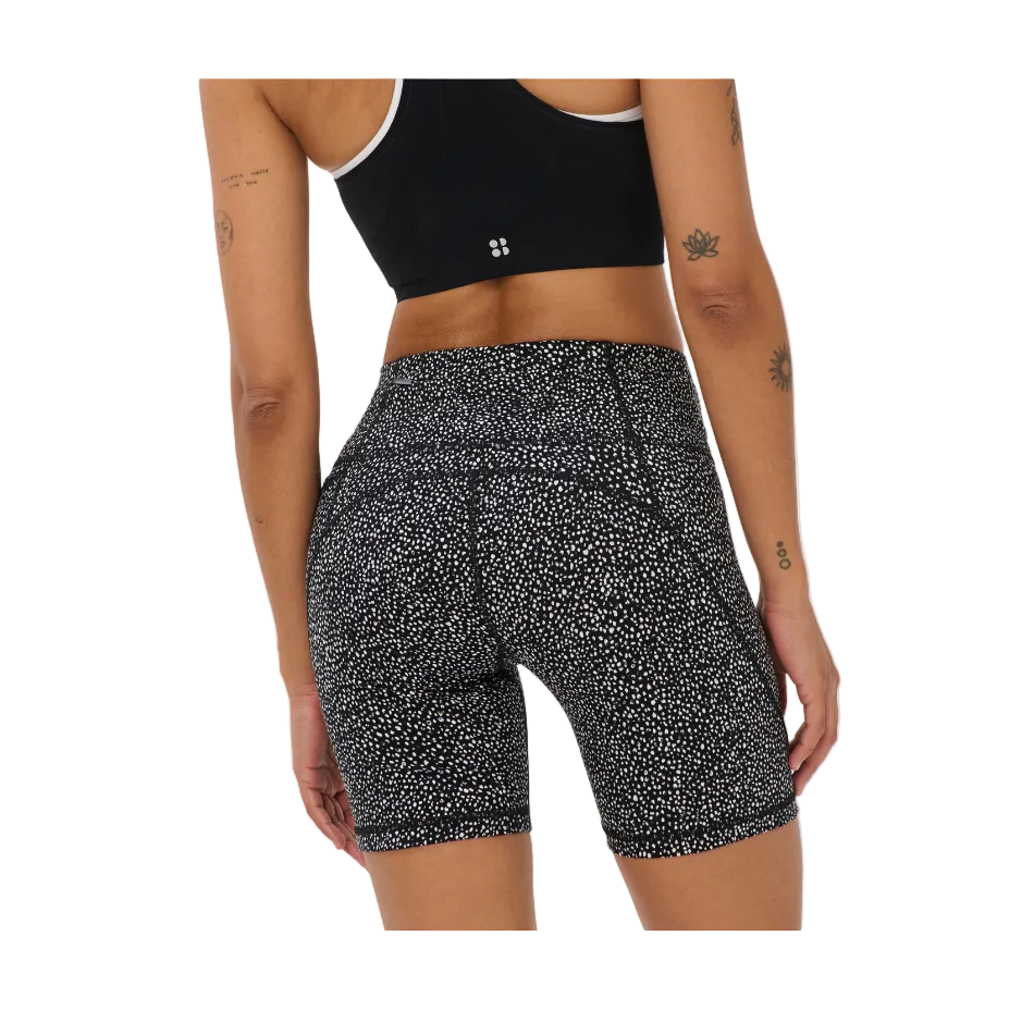 Power 6" Shorts in Black Micro Dot Print, back view
