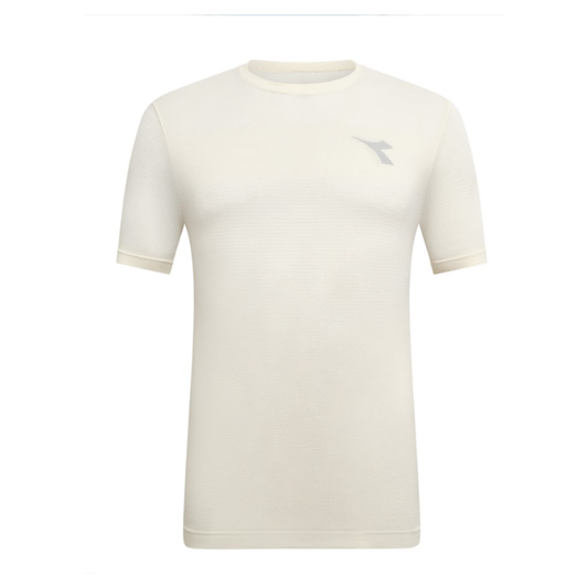 Diadora Men's Short Sleeved T-shirt Stratouno in Winter White SS26