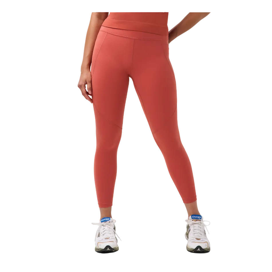 Sweaty Betty Power 7/8 Workout Leggings in Terrazzo Red, front view model