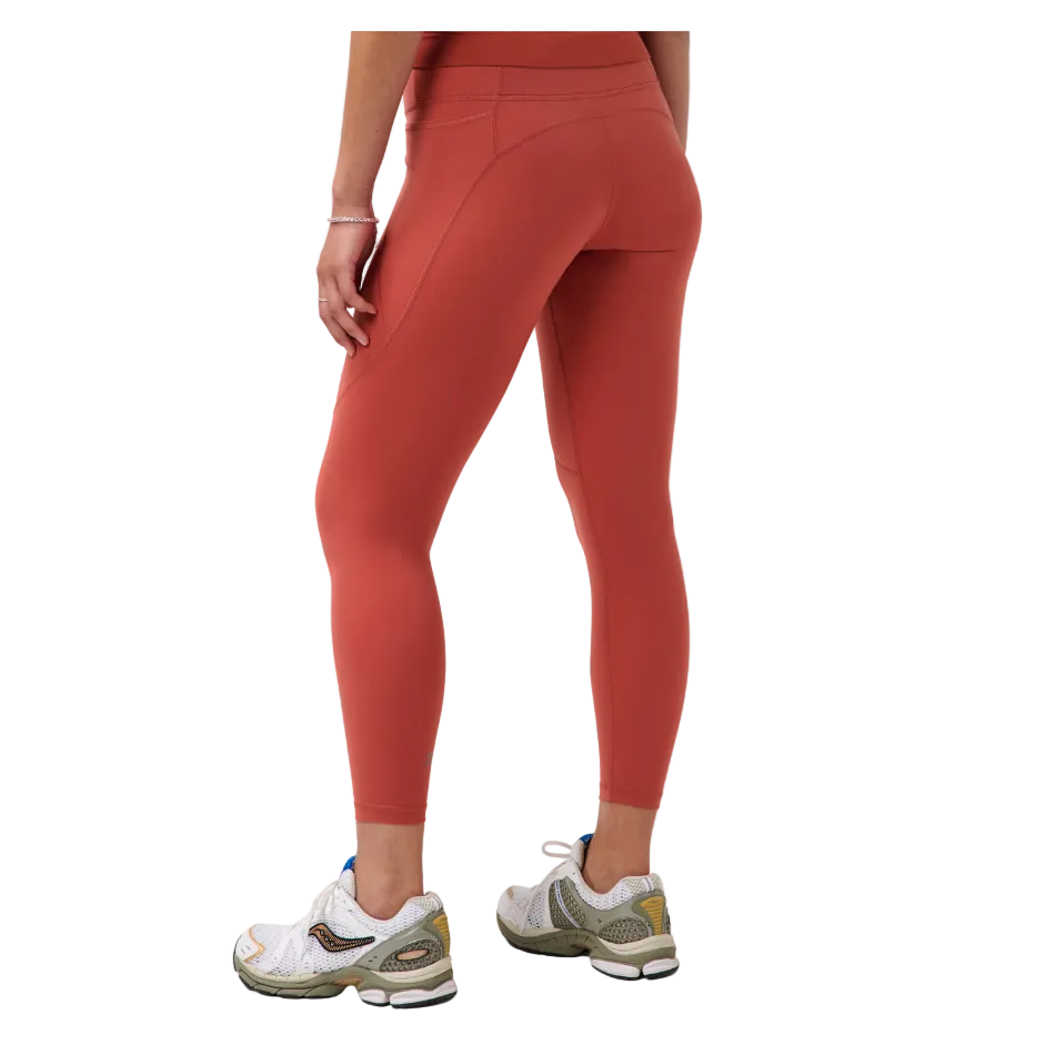 Sweaty Betty Power 7/8 Workout Leggings in Terrazzo Red, back view model