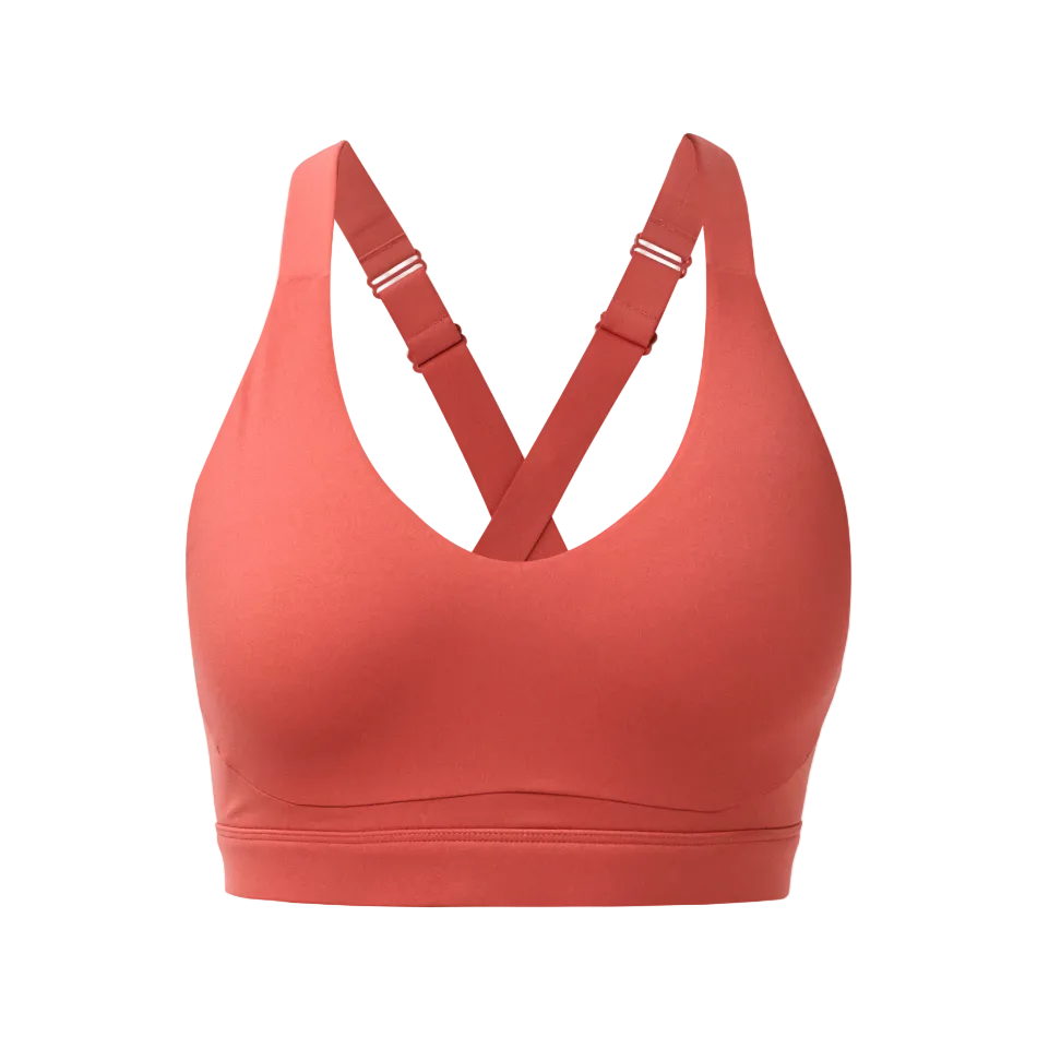 Sweaty Betty Power Pulse Bra in Terrazzo Red, front view