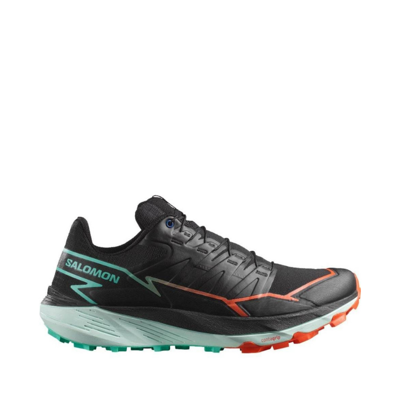 Salomon Women's Thundercross Running Shoes in Black/Cherry Tomato/Electric Green