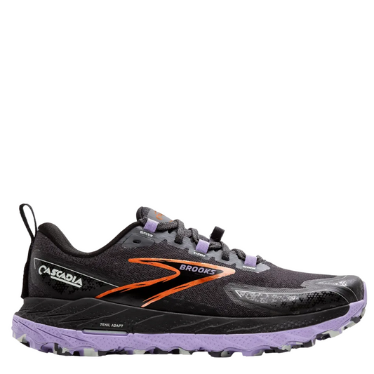 Brooks Women's Cascadia 18 Wide Fitting Running Shoes in Ebony/Sweet Lavender/Copper