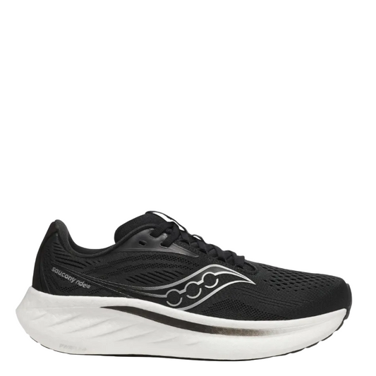 Saucony Women's Ride 18 Running Shoes in Black/White