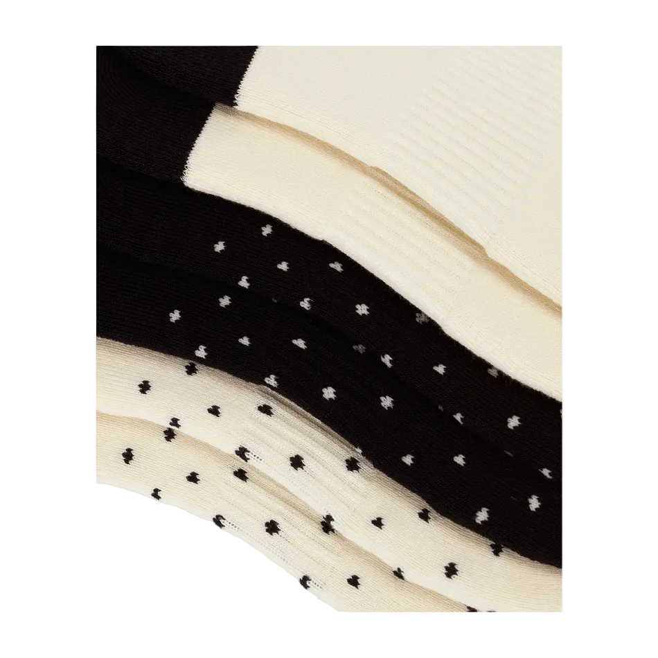 Workout Trainer Socks 3 Pack in Cream SB Polka Dot, close up