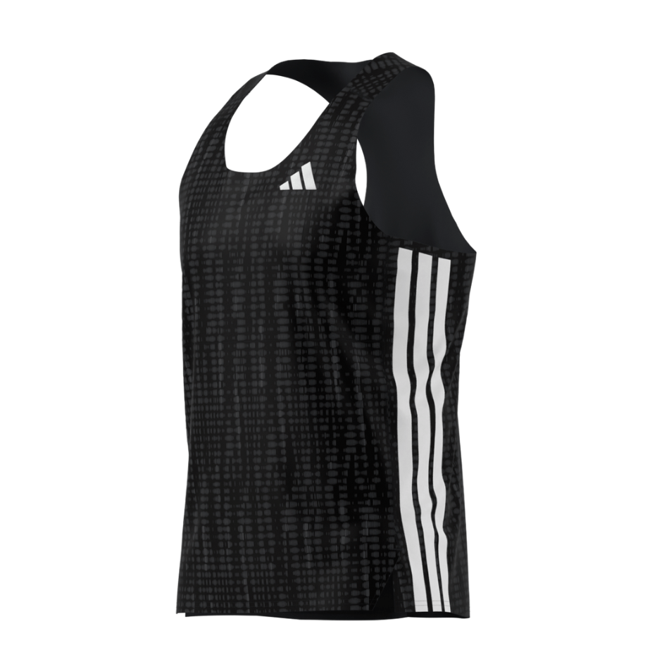 Adidas Clothing Adidas Men's Adizero Singlet in Carbon/Black SS25 - Up and Running