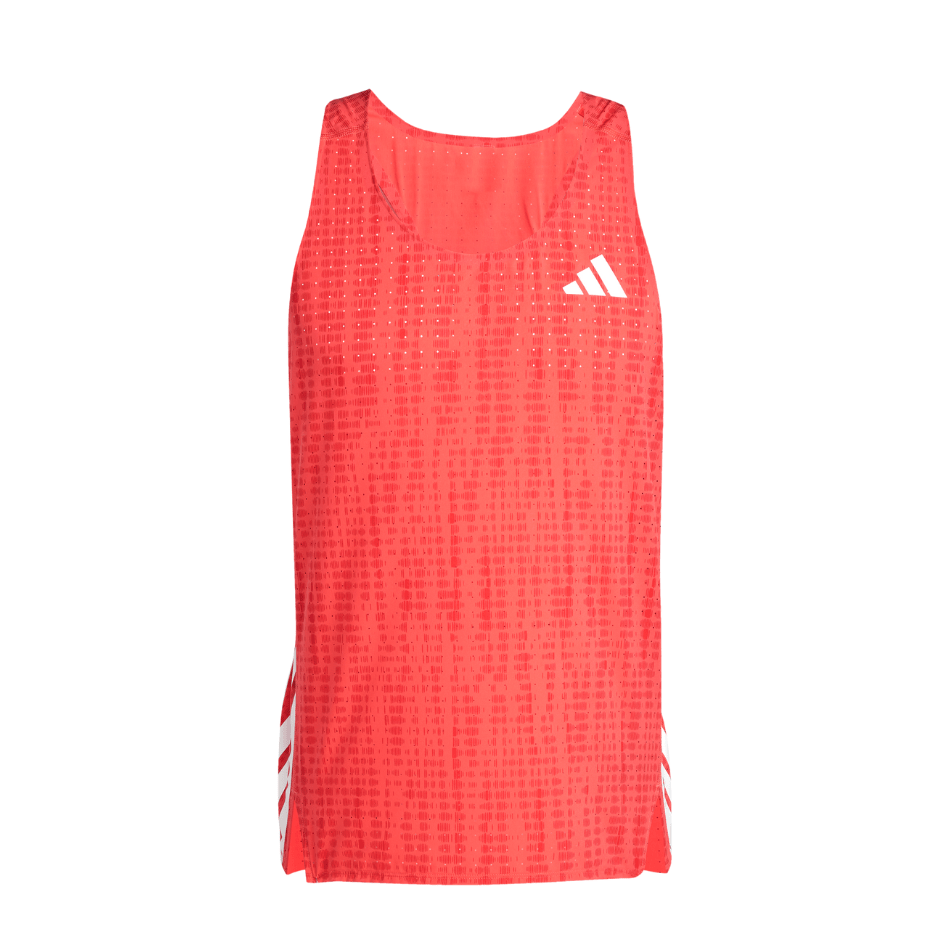 Adidas Clothing Adidas Men's Adizero Singlet in Semi Lucid Red/Pure Ruby SS25 - Up and Running