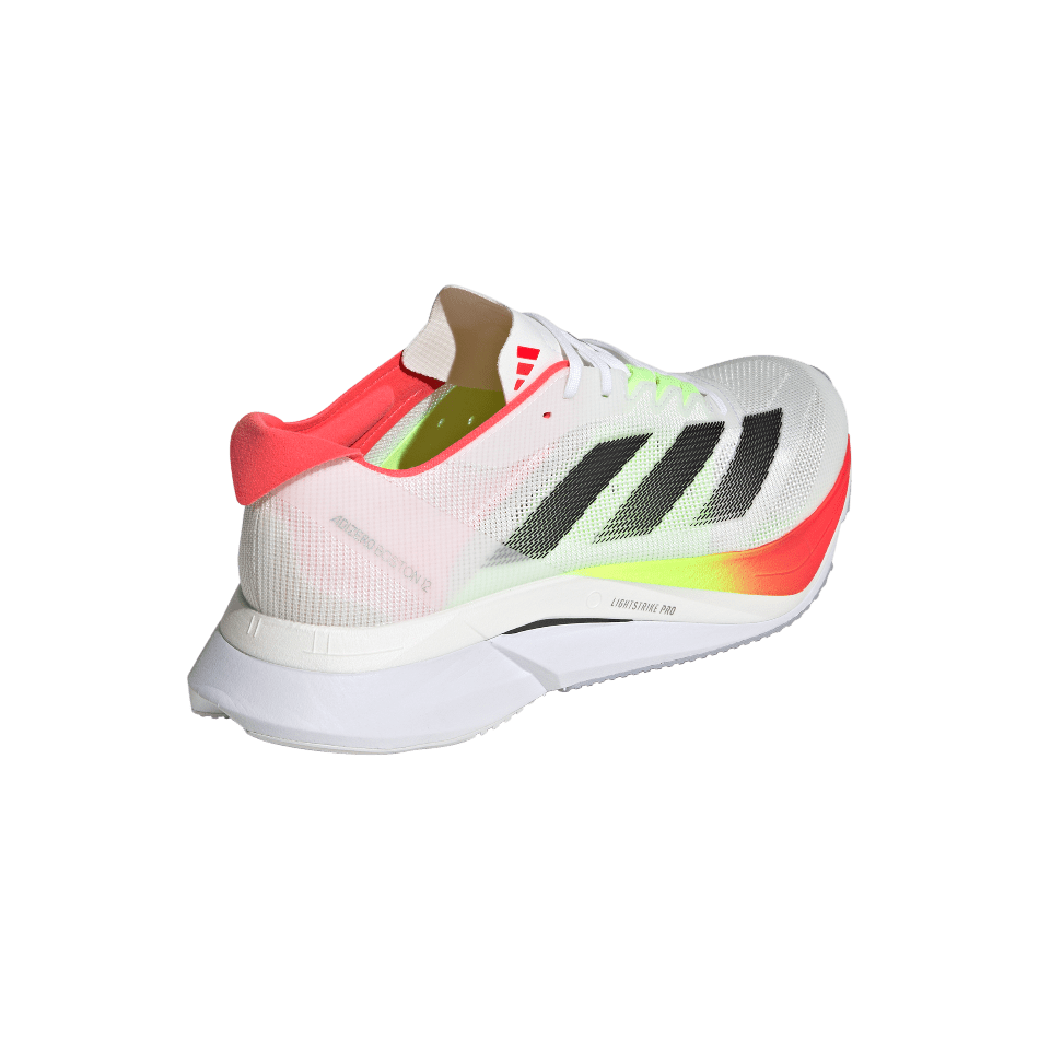 Adidas Shoes Adidas Men's Boston 12 Running Shoes in FTWR White/Core Black/Lucid Red SS25 - Up and Running