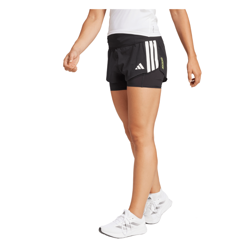 Adidas Clothing Adidas Women's Adizero 2 in 1 shorts in Black SS25 - Up and Running