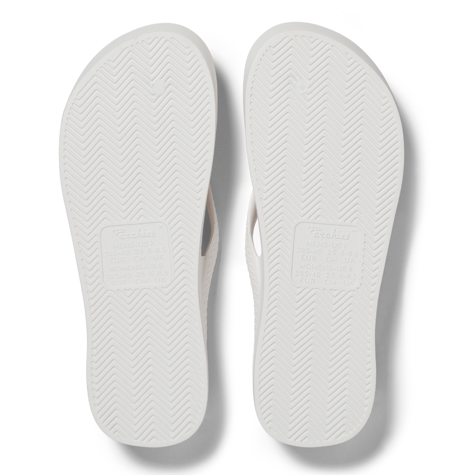 Archies shoes Archies Arch Support Flip Flops in White - Up and Running