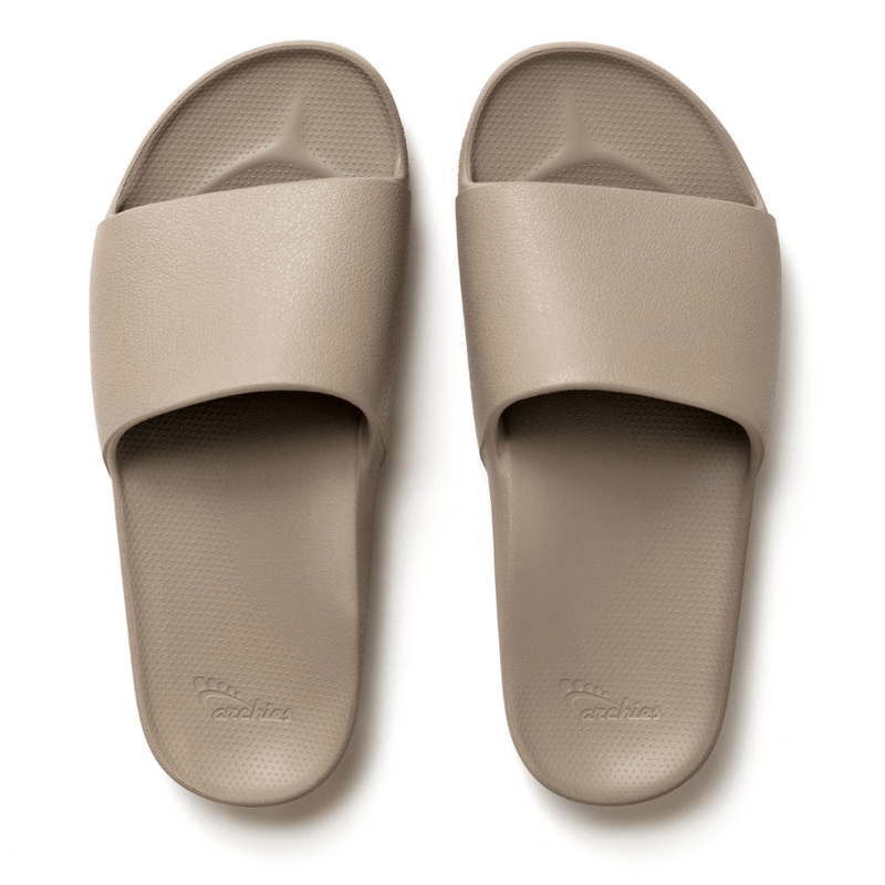 Archies shoes Archies Arch Support Slides in Taupe - Up and Running