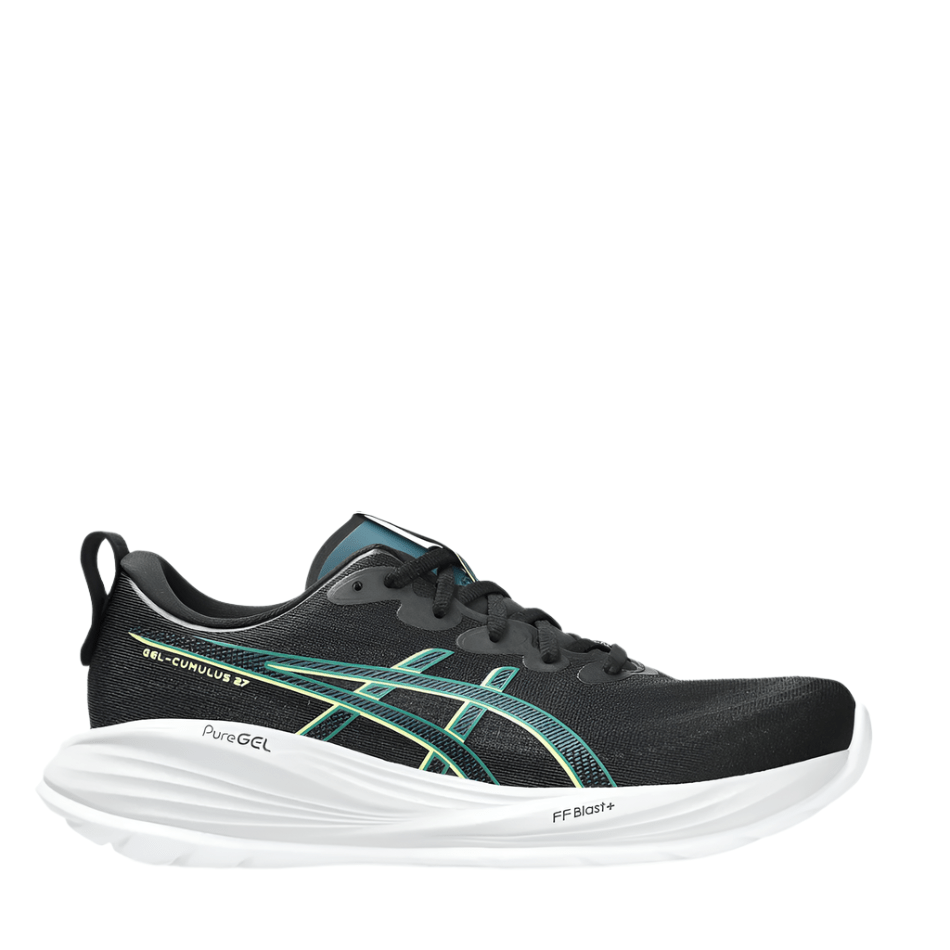 ASICS Shoes ASICS Men's GEL-CUMULUS 27 Running Shoes in Black/Green AW25 - Up and Running