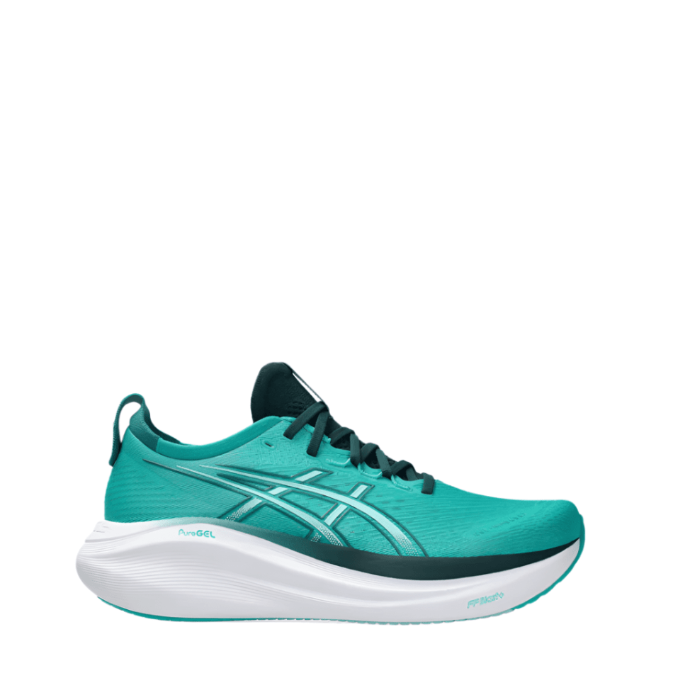 Asics Shoes Asics Men's GEL-NIMBUS 27 Running Shoes in Wave Teal/Saxon Green SS25 - Up and Running