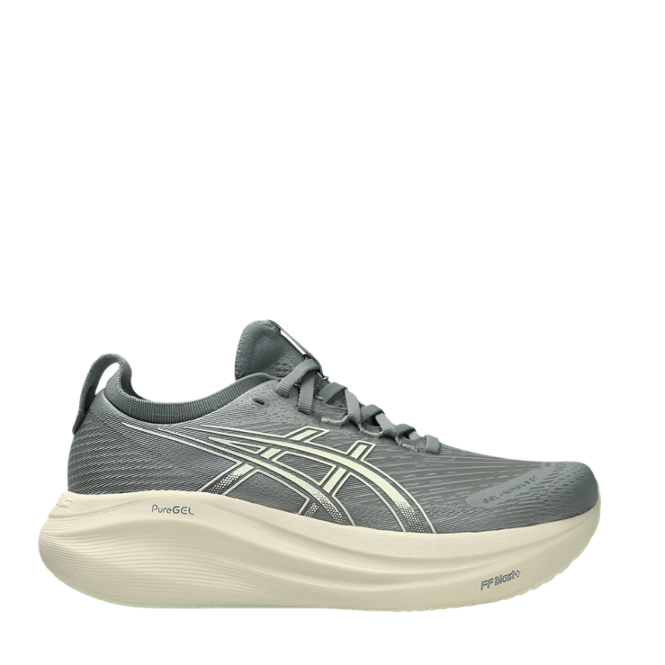 ASICS Shoes ASICS Women's GEL-NIMBUS 27 Running Shoes in Greyish Green/Beige AW25 - Up and Running
