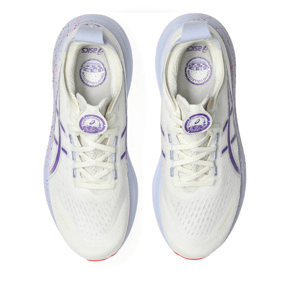ASICS Shoes ASICS Women's GEL-NIMBUS 27 Tokyo Running Shoes in Cream/Edo Purple AW25 - Up and Running