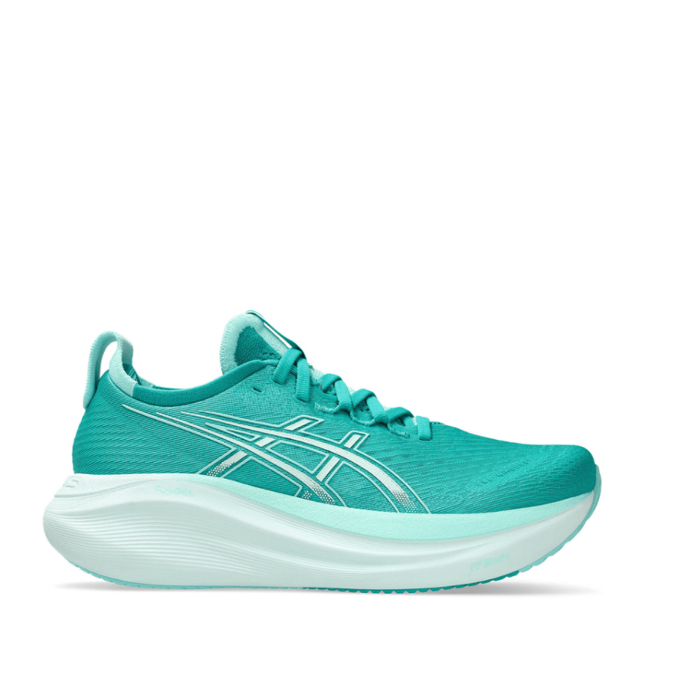 Asics Shoes Asics Women's Nimbus 27 Running Shoes in Wave Teal/Illuminate Mint SS25 - Up and Running