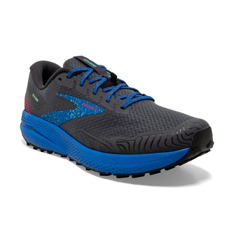 Brooks Footwear Brooks Divide 4 Men's Trail Shoes SS24 Ebony/Black/Victoria Blue - Up and Running