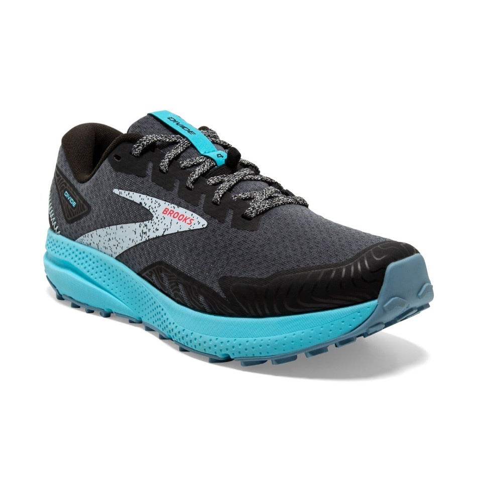 Brooks Footwear Brooks Divide 4 Women's Trail Shoes SS24 Black/Ebony/Bluefish - Up and Running