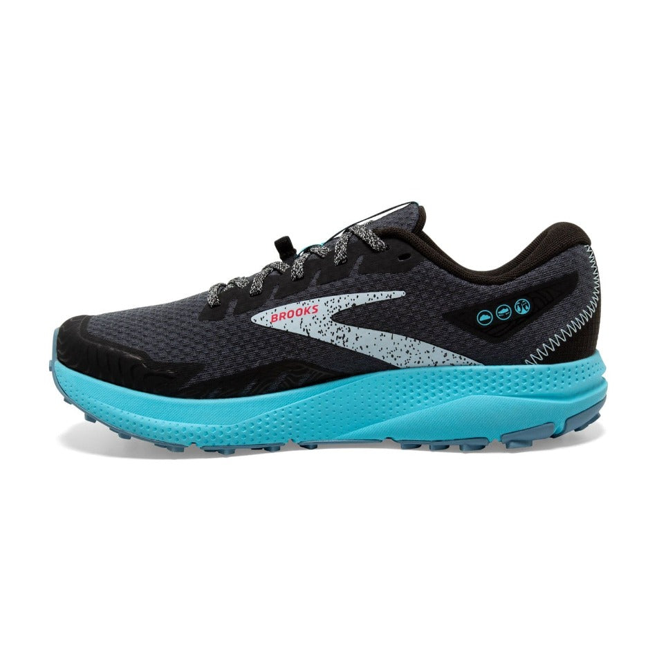 Brooks Footwear Brooks Divide 4 Women's Trail Shoes SS24 Black/Ebony/Bluefish - Up and Running