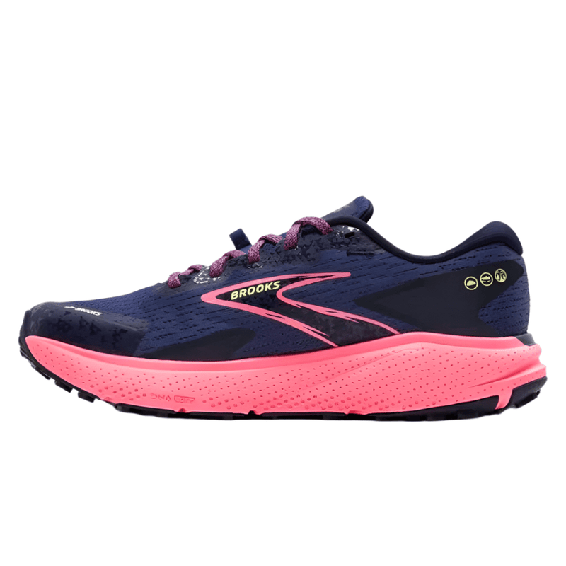 Brooks Shoes Brooks Divide 5 Women's Running Shoes in Grey Blue/Pink/Lime AW24 - Up and Running