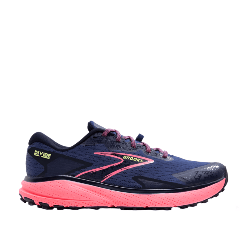 Brooks Shoes Brooks Divide 5 Women's Running Shoes in Grey Blue/Pink/Lime AW24 - Up and Running