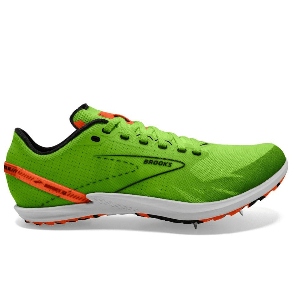 Brooks Shoes Brooks Draft XC Men's Running Shoes Green Gecko/Red Orange/White AW24 - Up and Running