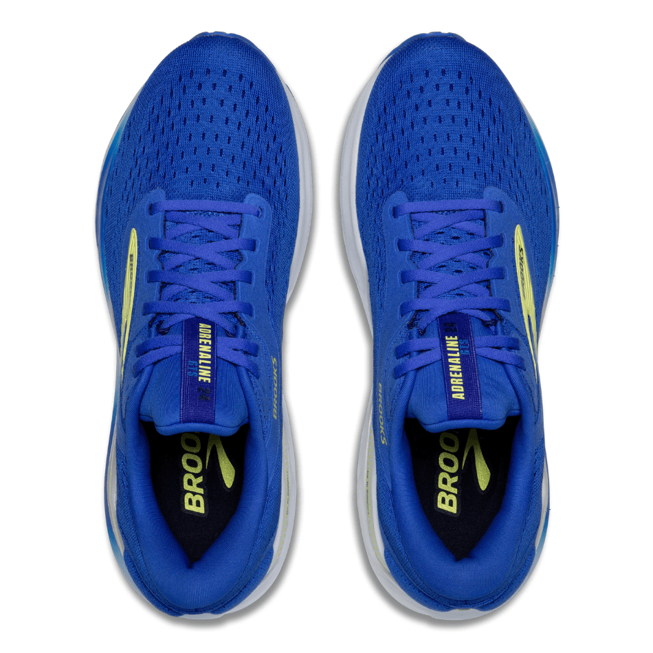 Brooks Shoes Brooks Men's Adrenaline 24 Running Shoes 2E Width (Wide fit) in Cobalt/Neo Yellow/Peacoat SS25 - Up and Running