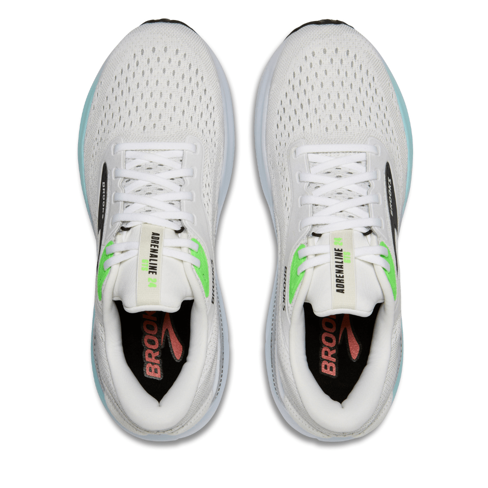 Brooks Shoes Brooks Men's Adrenaline GTS 24 Running Shoes in White/Gecko/Atomizer AW25 - Up and Running