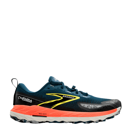 Brooks Shoes Brooks Men's Cascadia 18 Running Shoes in Legion Blue/Black/Flame SS25 - Up and Running