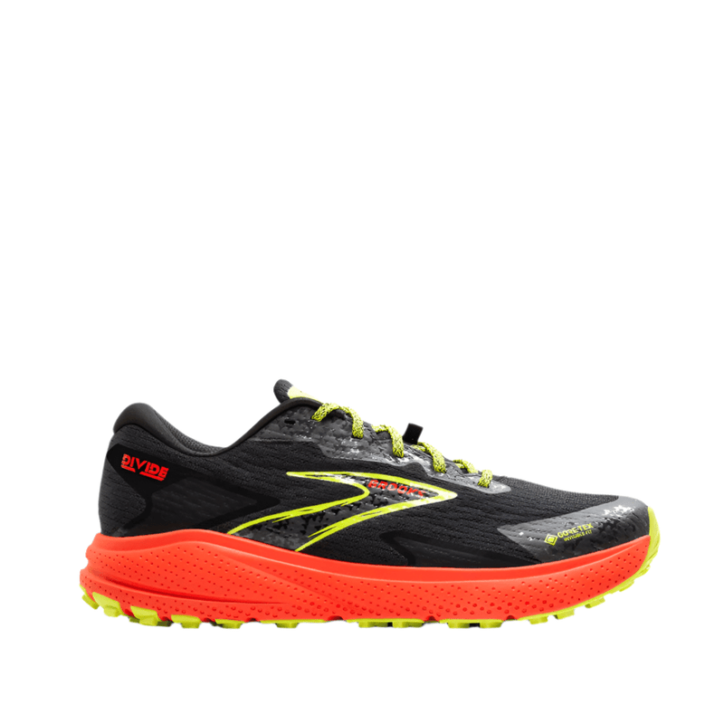 Brooks Shoes Brooks Men's Divide 5 GTX Trail Running Shoe in Black/Cherry/Lime - Up and Running