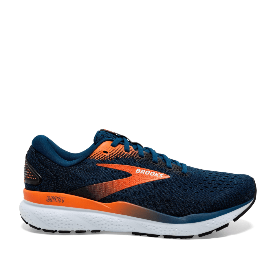 Brooks Shoes Brooks Men's Ghost 16 Running Shoes in Blue Opal/Black/Nasturtium AW24 - Up and Running