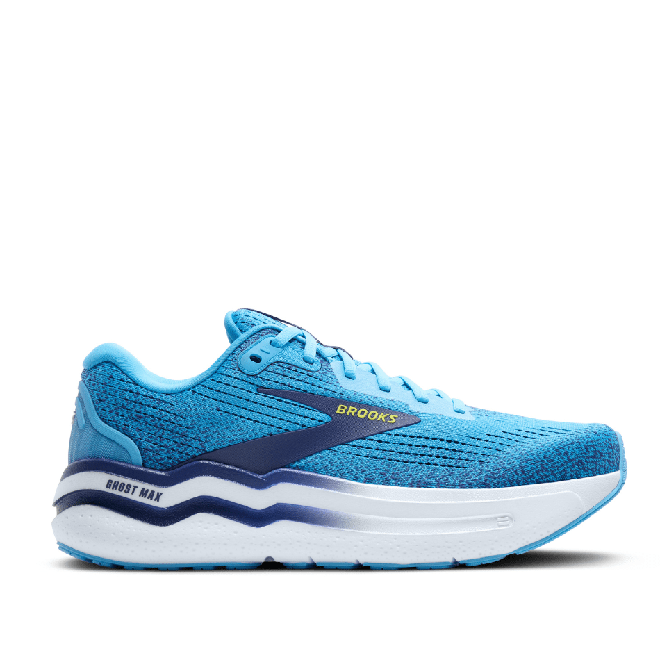 Brooks Shoes Brooks Men's Ghost Max 2 Running Shoes in Bonnie Blue/Blue Ribbon/Yellow SS25 - Up and Running