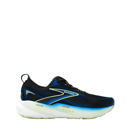 Brooks Shoes Brooks Men's Glycerin 22 Running Shoes in Black/Cobalt/Neo Yellow SS25 - Up and Running