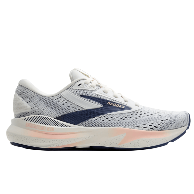 Brooks Shoes Brooks Women's Adrenaline 24 Running Shoes D Width (Wide Fit) in Grey/Blue Ribbon/Peach SS25 - Up and Running