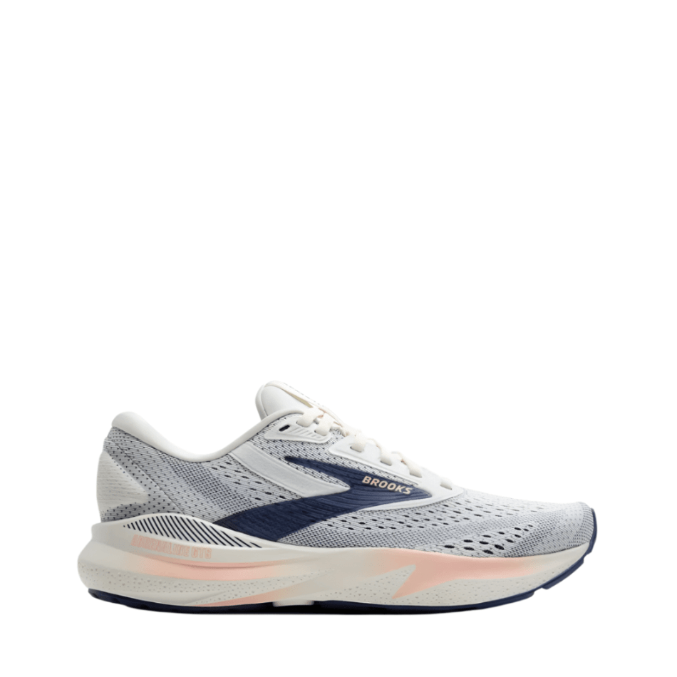 Brooks Shoes Brooks Women's Adrenaline GTS 24 Running Shoes D Width (Wide Fit) in Grey/Blue Ribbon/Peach SS25 - Up and Running