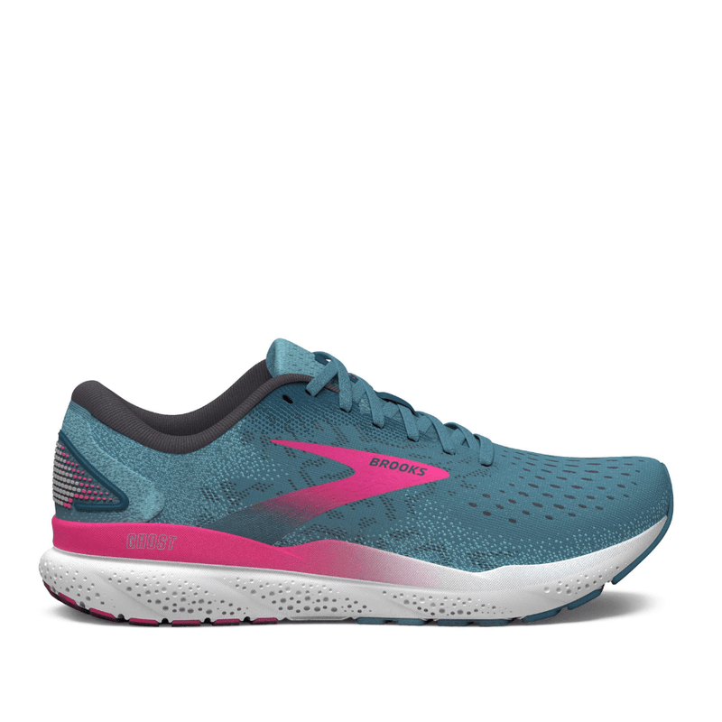 Brooks Shoes Brooks Women's Ghost 16 Running Shoes in Blue/Pink/Morrocan Blue AW24 - Up and Running