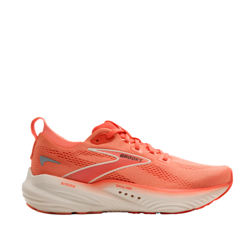 Brooks Shoes Brooks Women's Glycerin 22 Running Shoes in Desert Flower/ Hot Coral/Milk SS25 - Up and Running