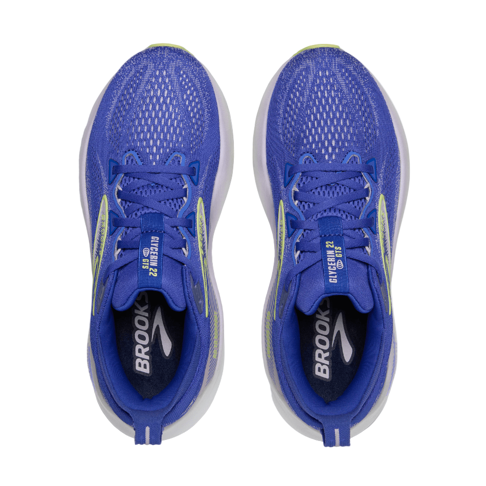 Brooks Shoes Brooks Women's Glycerin GTS 22 Running Shoes in Amparo Blue/Hyper Iris/Yellow SS25 - Up and Running