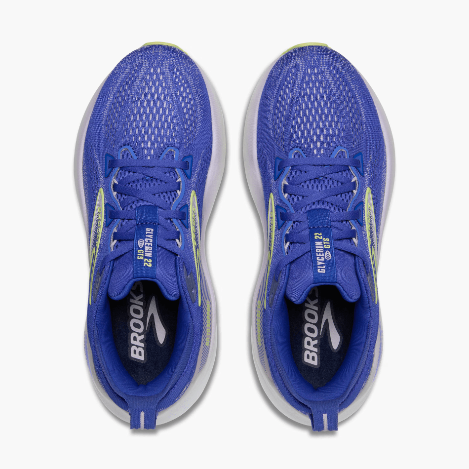 Brooks Shoes Brooks Women's Glycerin GTS 22 Running Shoes in Amparo Blue/Hyper Iris/Yellow SS25 - Up and Running