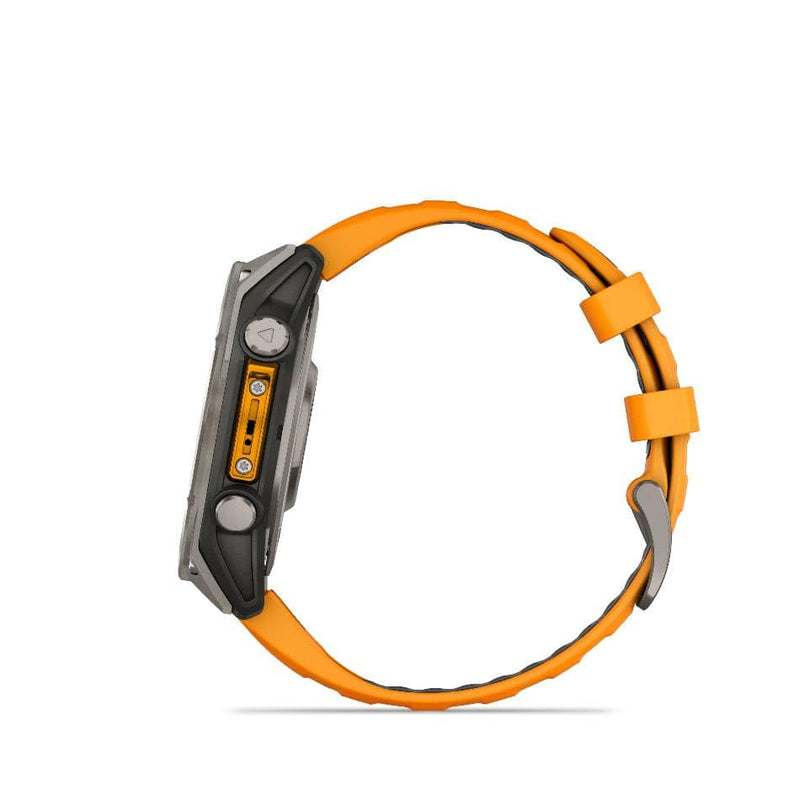 Garmin Electronics Garmin Fenix 8, 47mm, AMOLED, Sapphire, Titanium and Graphite with Spark Orange and Graphite Band - Up and Running