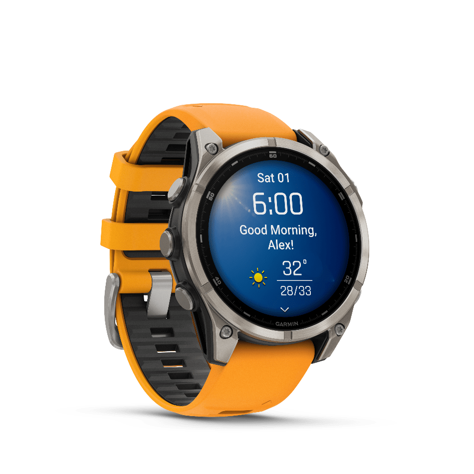 Garmin Electronics Garmin Fenix 8, 47mm, AMOLED, Sapphire, Titanium and Graphite with Spark Orange and Graphite Band - Up and Running