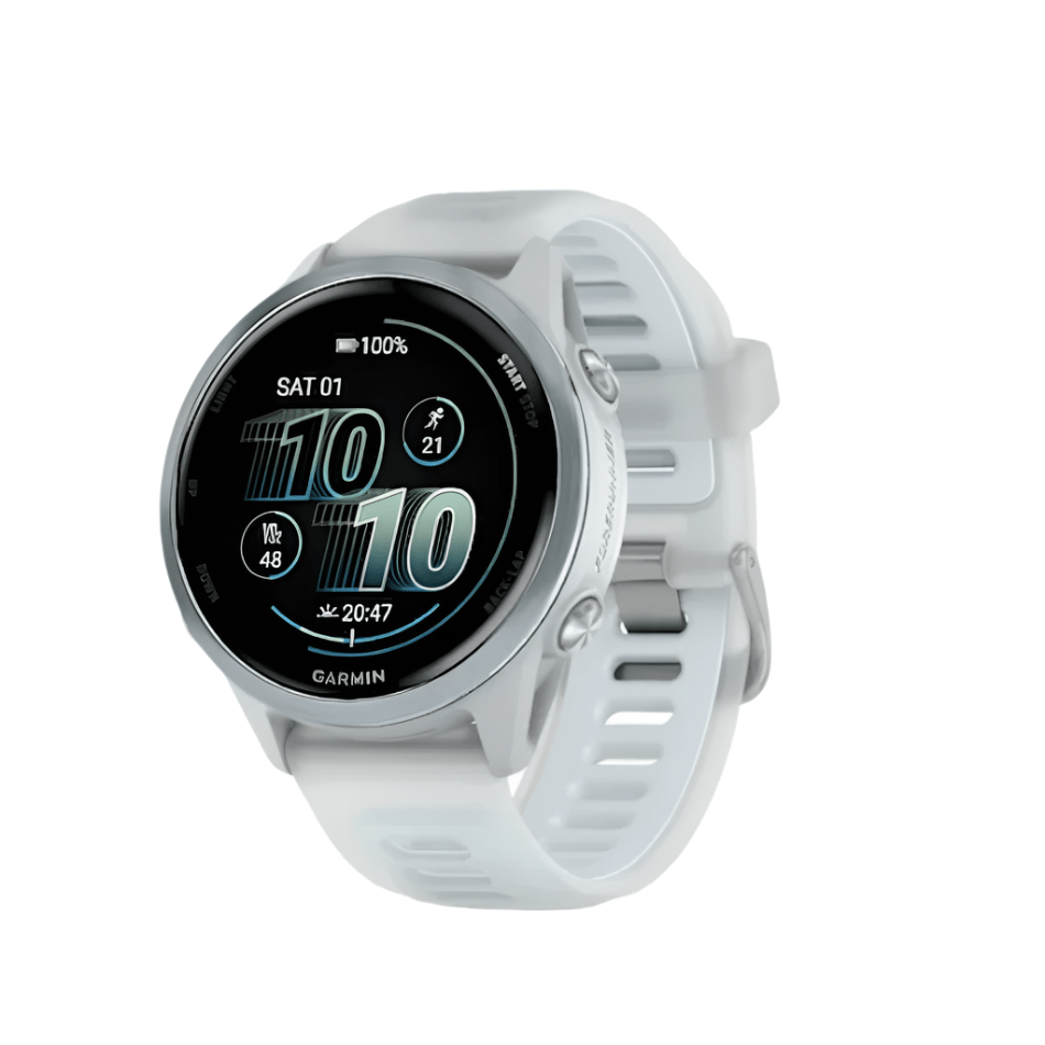 Garmin Electronics Garmin Unisex Forerunner 570 42mm GPS Running Watch Whitestone/Cloud Blue - Up and Running